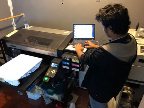 Apparel printing in production